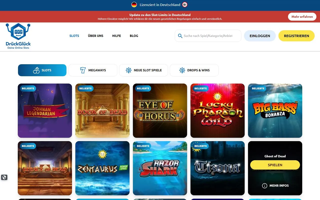 Spielelobby von DrückGlück