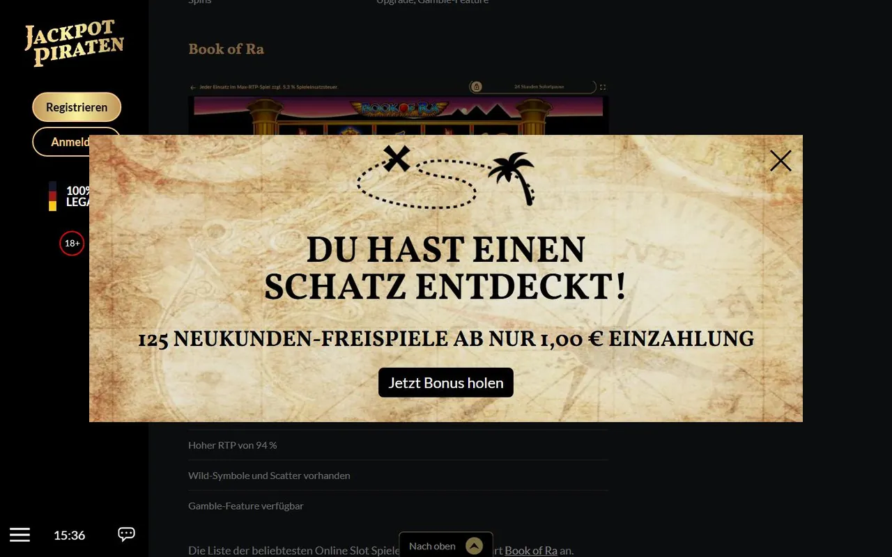 Spielelobby von JackpotPiraten