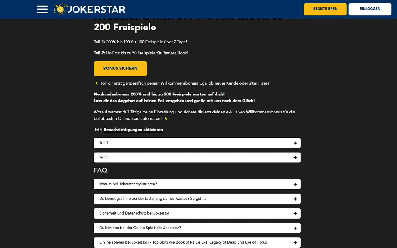 Bonus von Jokerstar