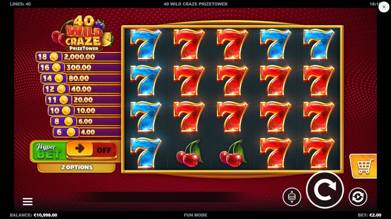 40 Wild Craze PrizeTower — Basis-Spin